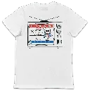 T-Shirt Bianca Breaking News Tubo Catodico Retro.webp