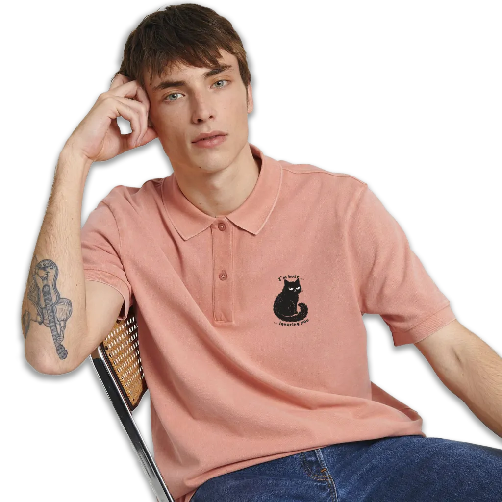 Polo Vintage Rose Busy Cat Fronte Modello.webp