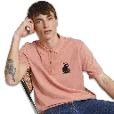 Polo Vintage Rose Busy Cat Fronte Modello.webp