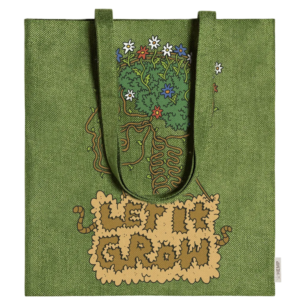 Let it Grow HEMP tote detail.webp
