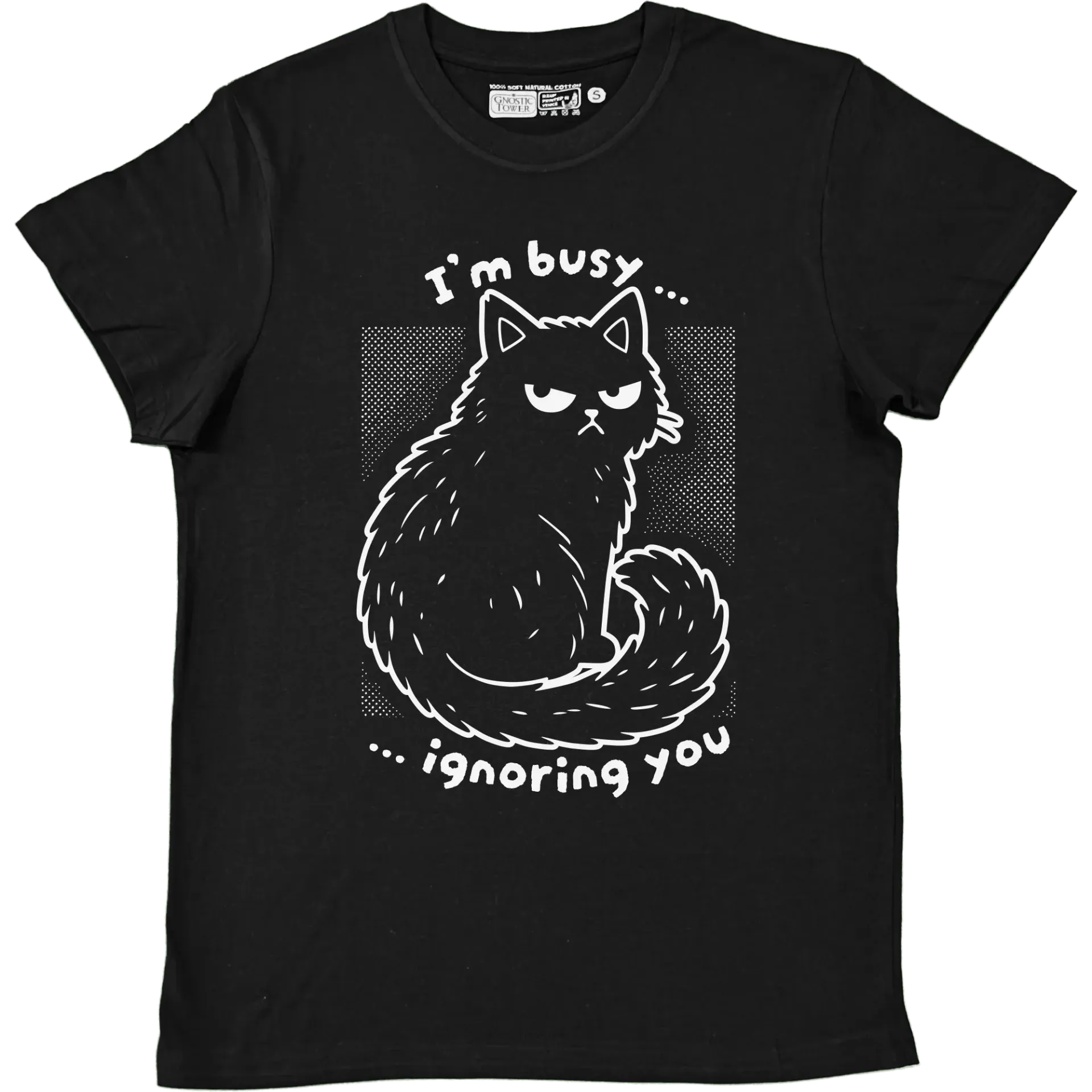 Busy Cat - T Shirt Unisex Nero