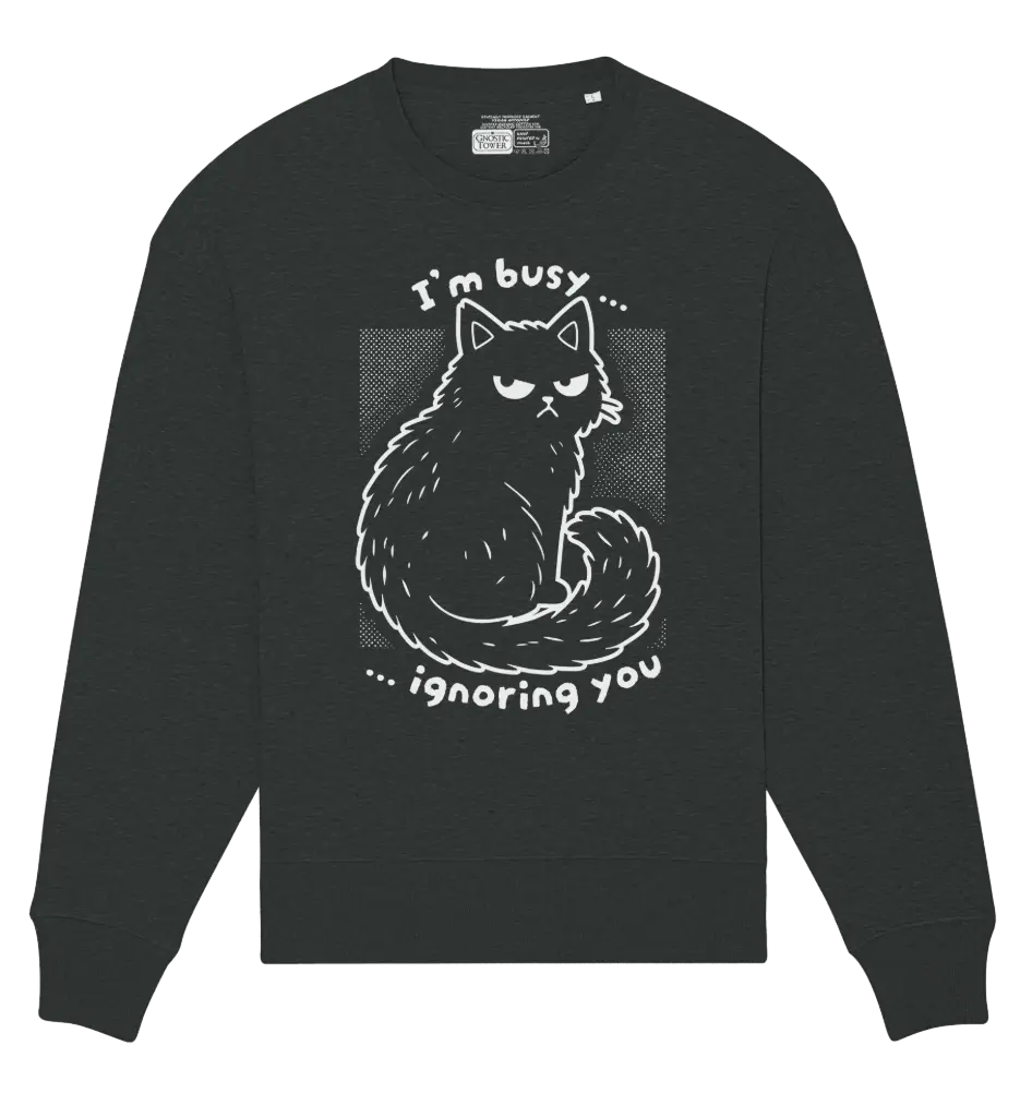 Busy Cat - Felpa Oversize Grafite Melange