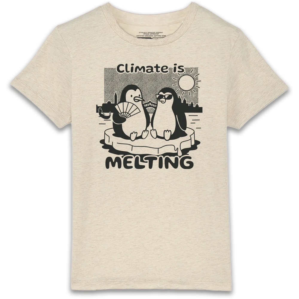Climate is Melting - Kids’ T Shirt Natural Raw